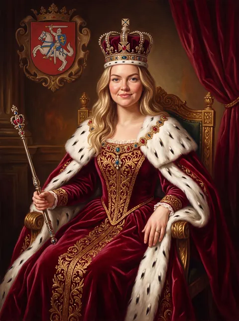 Tapyto portreto pavyzdys: Karalienė